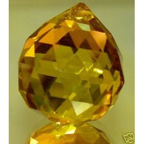 40mm Vintage Crystal Yellow Feng Shui Ball