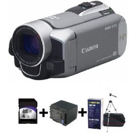 Canon HF R10SR Camcorder, 4GB Card, Extra Battery & Starter Kit Bundle