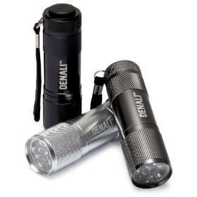 Denali Super Bright 9-LED Heavy-Duty Compact Aluminum Flashlight, 3-Pack