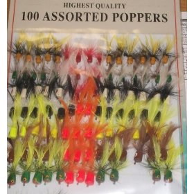 100 Fly Fishing Poppers! New! Crappie, Bluegill, Trout!