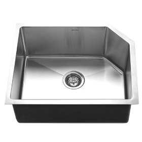 Houzer HSR-2015 Homestead 23-3/4-by-18-3/4-Inch Single Bowl Undermount Stainless Steel Sink with Right Side Prep Sink