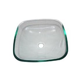 Inello Clear Square Tempered Glass Vessel Sink