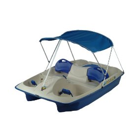 KL Industries Sun Slider Adjustable Seat Lounger Pedal Boat with Canopy