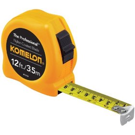 Komelon 4912IM The Professional 12-Foot Inch/Metric Scale Power Tape, Yellow