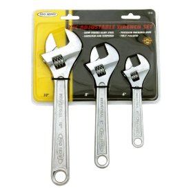 KR Tools 10193 Pro Series 3-Piece Adjustable Wrench Set