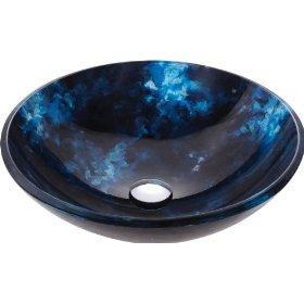 Kraus Boulder Opal Tempered Glass Bathroom Vanity Vessel Sink Bowl Basin