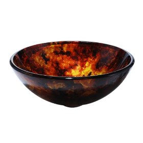 Kraus Fire Opal 14 inch Tempered Glass Bathroom Vanity Vessel Sink Bowl Basin