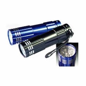 9 LED Heavy-Duty Compact Aluminium Flashlight - Black