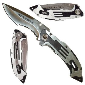Matrix Silver Stainless Steel Folding Knife