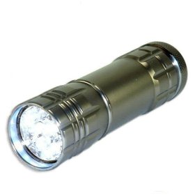 Neiko Super-Bright 9 LED Heavy-Duty Compact Aluminum Flashlight - Gunmetal Silver Color