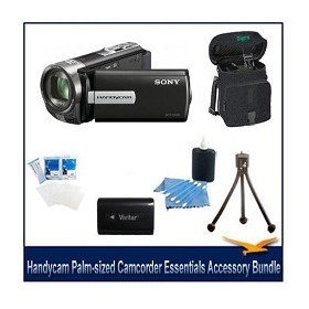 Sony DCR-SX65 Handycam Camcorder (Black) Value Bundle- Included High Capacity Spare Battery, Delixe Carrying Case, Mini Tripod, LCD Screen Protectors, and Lens Cleaning Kit